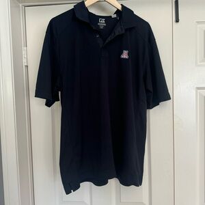 U of A Cutter & Buck DryTec Navy Polo Shirt